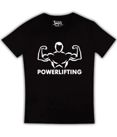 Прикольные футболки: Powerlifting на черной